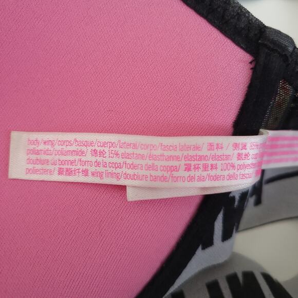 PINK Victoria's Secret Date Push-Up Bra Lace Floral Racerback Front Clasp 32C - Picture 9 of 10